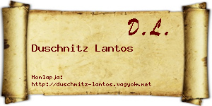 Duschnitz Lantos névjegykártya